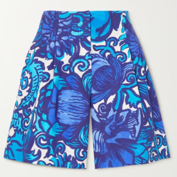 LA DOUBLEJ Deck printed textured-cotton shorts